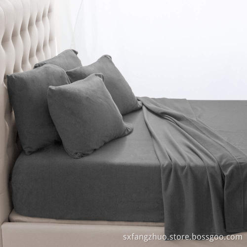 Super Soft Microfiber Plush Fleece Bed Sheet
